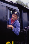 578068 Steam Train Driver A4 Photo Print