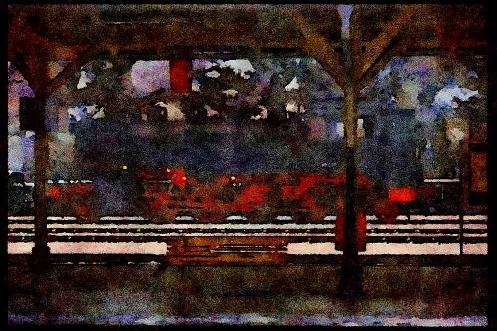 578071 DB 86457 Waits In Neu Kirchen Station A4 Limited Edition Watercolour Print