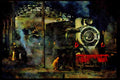 578072 Two year old M Group Steam Locomotives In Mirpur Khas Shed A4 Limited Edition Watercolour Print