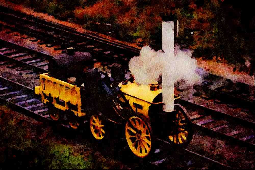 578073 Stephensons Rocket Horsted Keynes A4 Limited Edition Watercolour Print