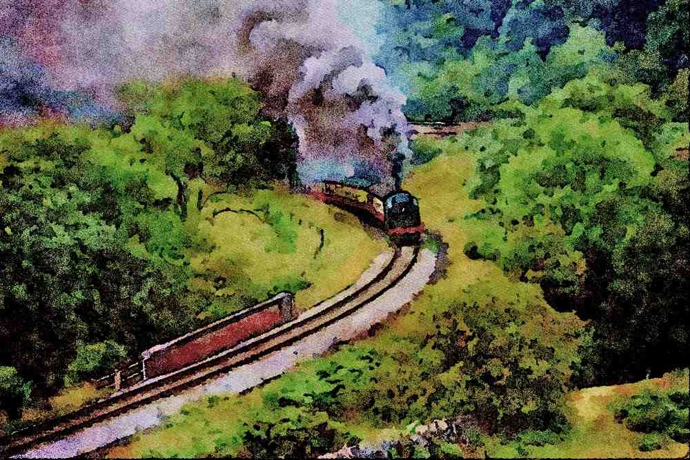 578078 North Yorkshire Moors Railway, England A4 Limited Edition Watercolour Print