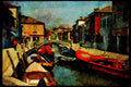 579001 Morano Canal With Bridge, Venice, Italy A4 Limited Edition Watercolour Print
