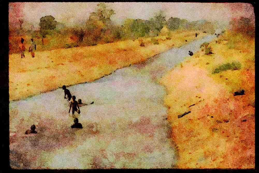 579002 Irrigation Canal, Kano State, Nigeria A4 Limited Edition Watercolour Print