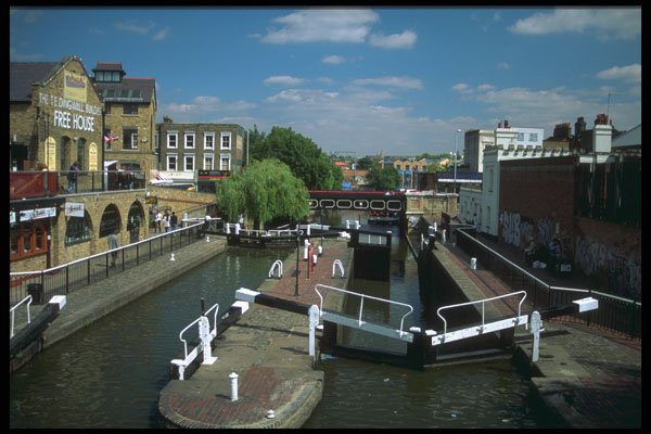 579020 Lock System At Camden Locks, Regent's Canal, London, England A4 Photo Print