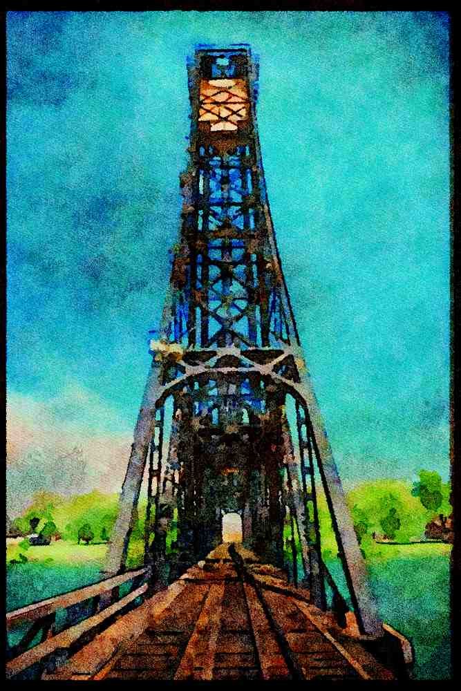 579031 Railway Lift Bridge, Welland Canal A4 Limited Edition Watercolour Print