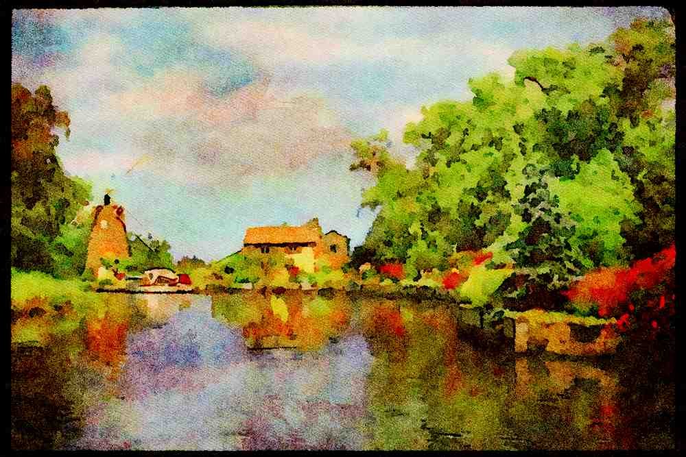 579060 Hunslett Mill, Norfolk, England A4 Limited Edition Watercolour Print