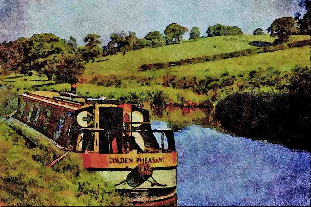 579064 Shropshire Union Canal, Cheshire, England A4 Limited Edition Watercolour Print