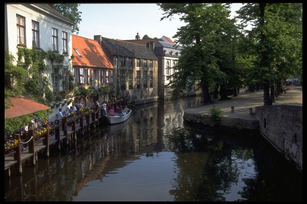579068 Boat Excursions On The Canal, Bruges, Belgium A4 Photo Print
