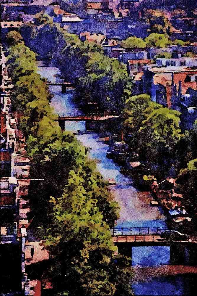 579071 The Prinsen Canal, Amsterdam, Netherlands A4 Limited Edition Watercolour Print