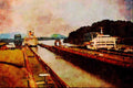 579078 Panama Canal A4 Limited Edition Watercolour Print