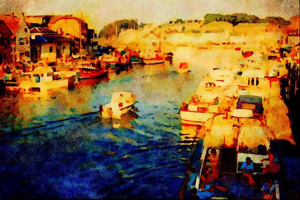 579093 Old Harbor, Weymouth, Dorset, England A4 Limited Edition Watercolour Print