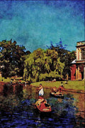 579098 Punting On River Cam, Cambridge, England A4 Limited Edition Watercolour Print