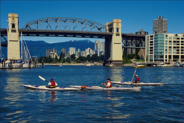579099 Burrard Bridge, False Creek, Vancouver, Canada A4 Photo Print
