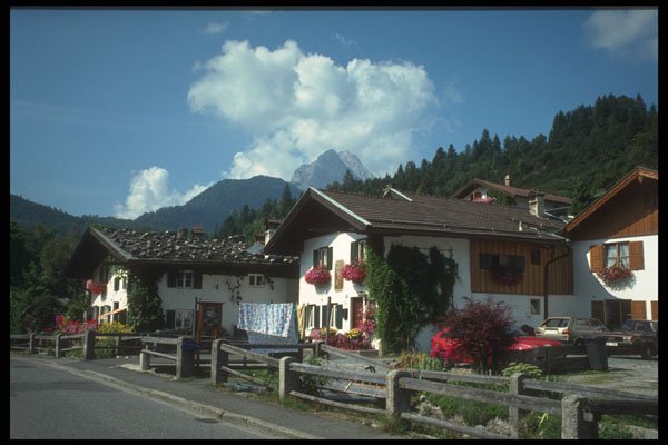 580004 Houses in Mittenwald, Bavaria A4 Photo Print