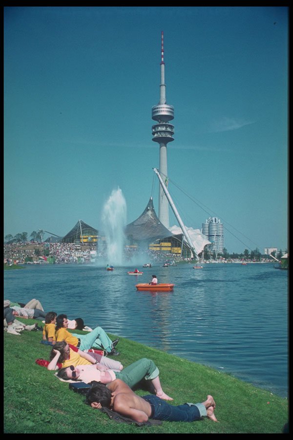 580009 Olympic Stadium And Tower In Munich, Bavaria A4 Photo Print