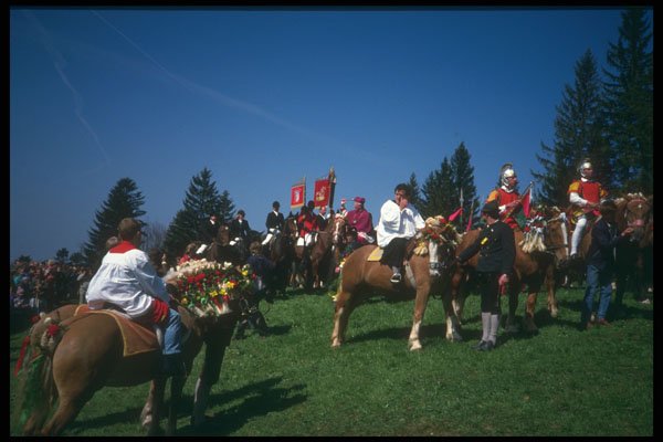 580011 Horse Riders During St. George Day, Auerberg, Bavaria A4 Photo Print