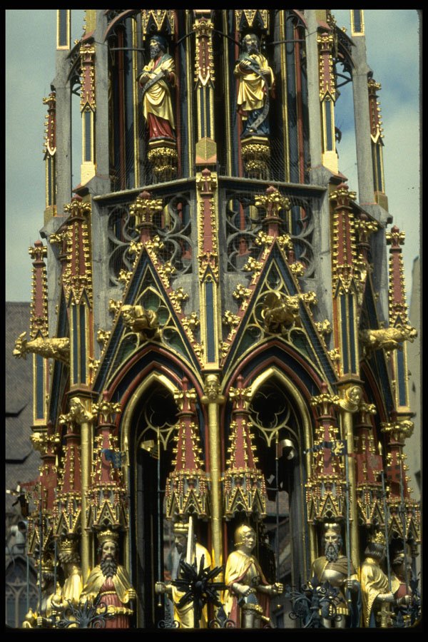 580018 Golden Fountain, Nuremberg A4 Photo Print