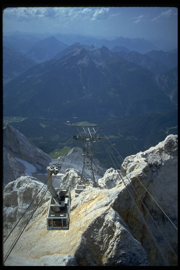 580051 Eibsee Cable Car Climbing To Peak Of Zugspitze A4 Photo Print