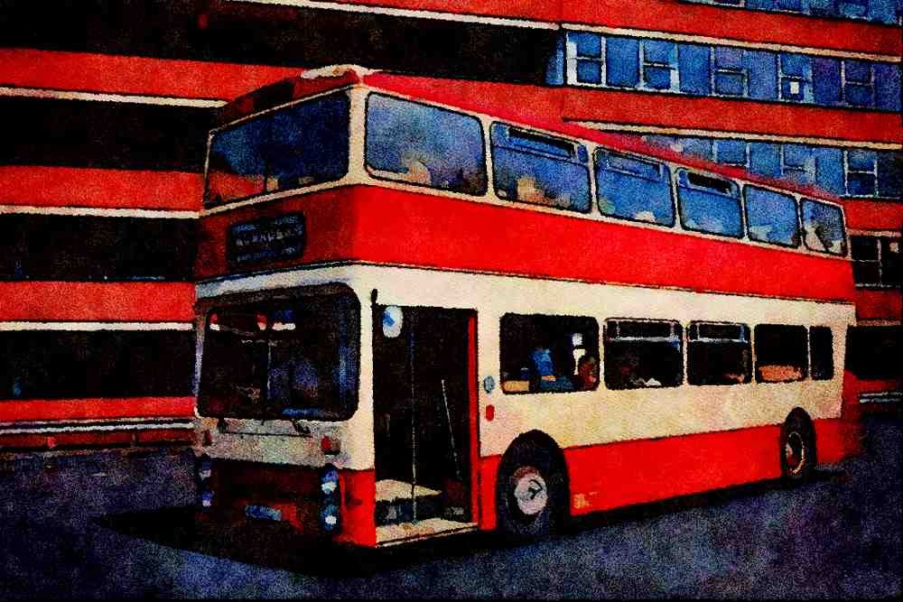581003 Cottrell Daimler Leaves Gloucester For The Forest Of Dean, U.K. A4 Limited Edition Watercolour Print