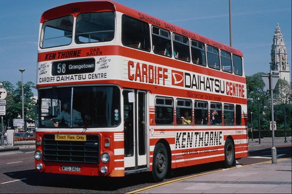 581010 Cardiff 340 Advertises The Local Car Dealership A4 Photo Print