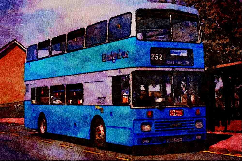 581012 A Modern Leyland In The Ensignbus Fleet At Elm Park A4 Limited Edition Watercolour Print