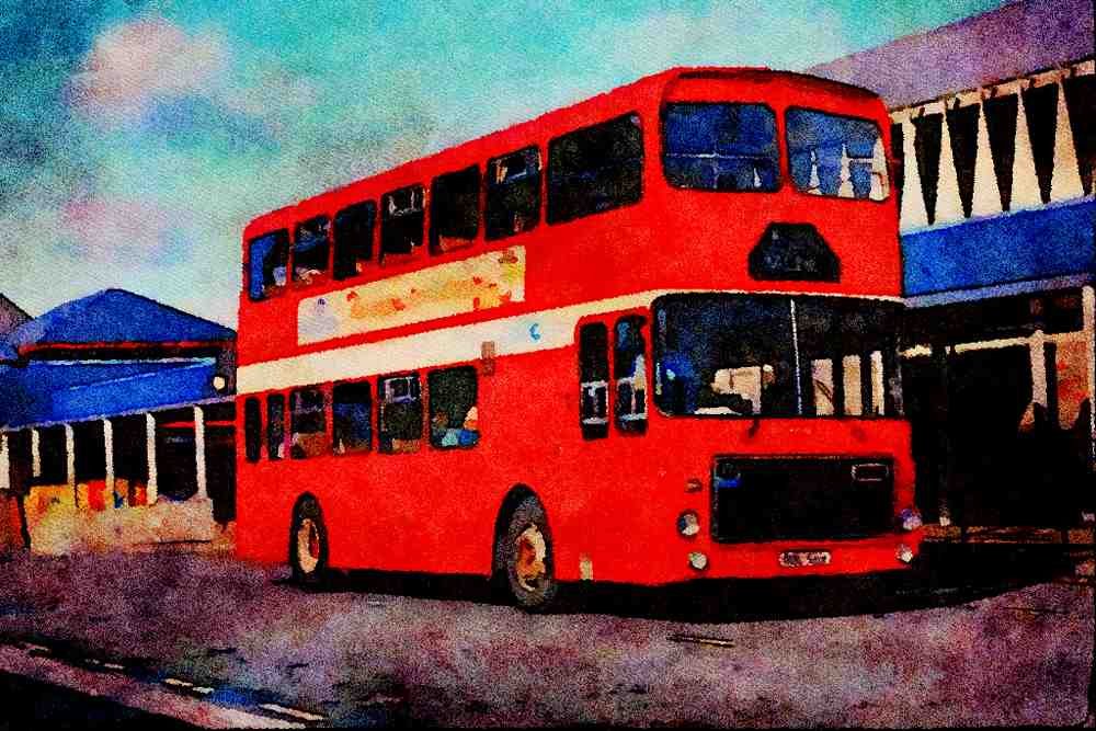 581013 This Fife _Ailsa_ Is A Typical Scottish Bus, Dunfermline A4 Limited Edition Watercolour Print