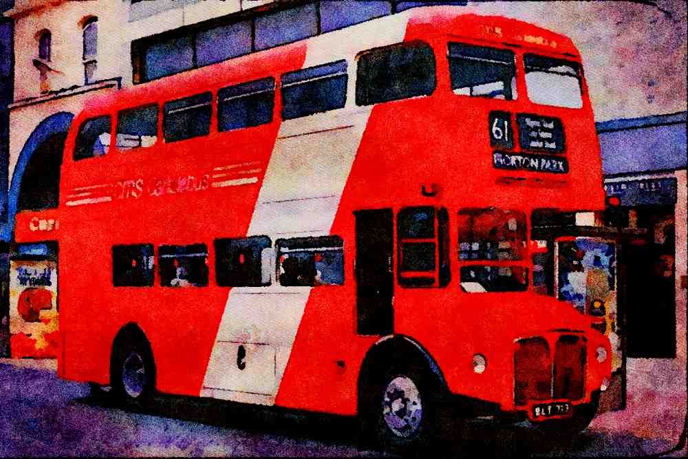 581020 Former London _Routemaster_ At Work In Carlisle A4 Limited Edition Watercolour Print