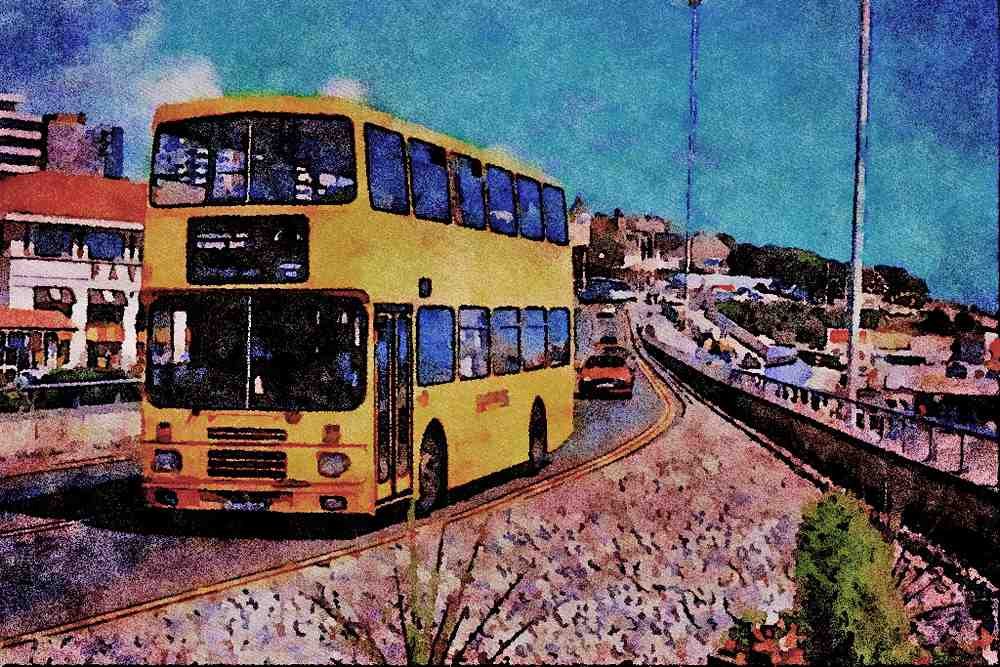 581043 Bournemouth Volvo Coasts Along The Seafront A4 Limited Edition Watercolour Print