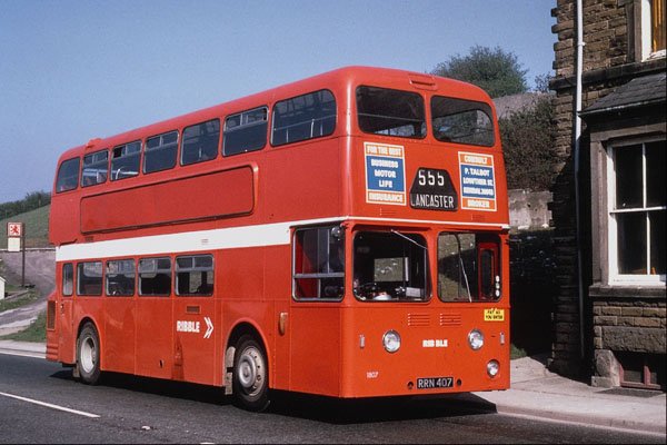 581054 Ribble 1807 Atlantean In National Bus Livery, Carnforth A4 Photo Print