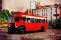 581061 United Early Postwar Bristol Service Bus Returns To Bristol A4 Limited Edition Watercolour Print