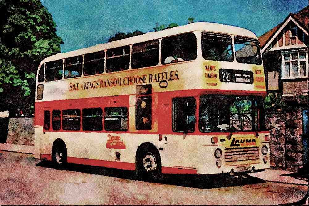 581067 Immaculate Devon General Bristol _VR_, Sunny Torquay, 1987 A4 Limited Edition Watercolour Print