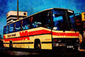 581071 Wallace Arnold's Volvo On An Extended Tour From Cardiff A4 Limited Edition Watercolour Print