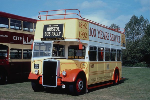 581075 Plymouth Corp. Leyland Opentop In Centenary Livery, 1992 A4 Photo Print