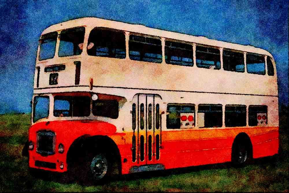 581078 Smartly Painted Bristol _FLF_ Decker, 1984 A4 Limited Edition Watercolour Print