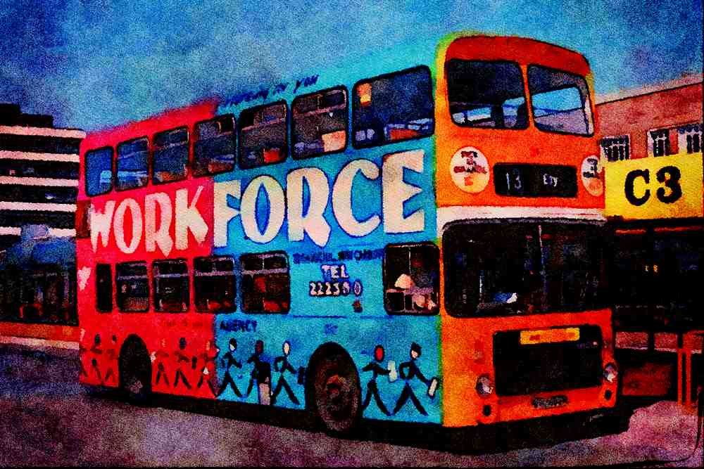 581088 Cardiff 347 Advertises Local Job Agency A4 Limited Edition Watercolour Print