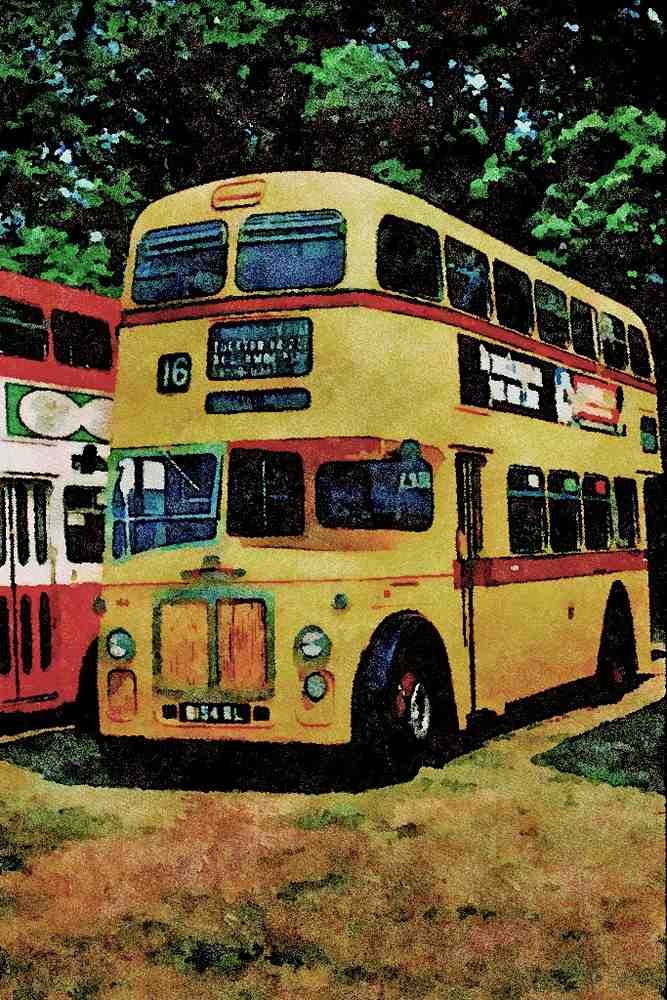 581093 Bournemouth's 154 Leyland On An Outing To Southampton A4 Limited Edition Watercolour Print