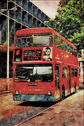 581099 London Buses Daimler Rests Between Duties At Euston Station A4 Limited Edition Watercolour Print