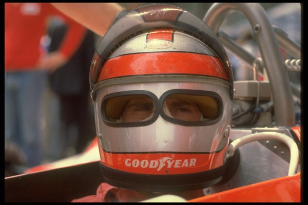 582009 Lauda Behind His Helmet A4 Photo Print