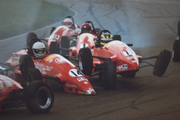 582068 Vauxhall Formula Junior Racing Car Crash, Thruxton Race A4 Photo Print