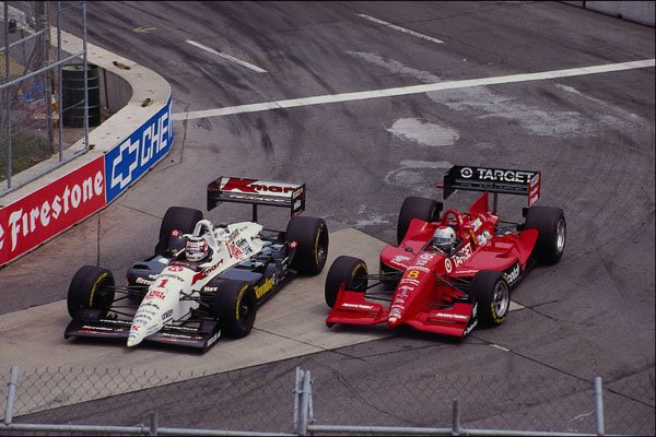 582085 Nigel Mansell And Michael Andretti Fight For Position A4 Photo Print