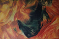 583091 Green Seashell On Red A4 Photo Print