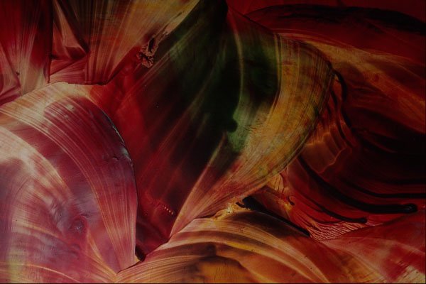 583092 Green Into Red Melting Strokes A4 Photo Print