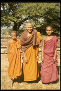 584014 Old Monk With Young Novices, Burma A4 Photo Print