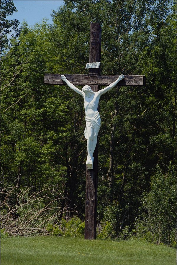 584070 Crucifix In Cemetery At Bailey's Brook, Nova Scotia, Canada A4 Photo Print