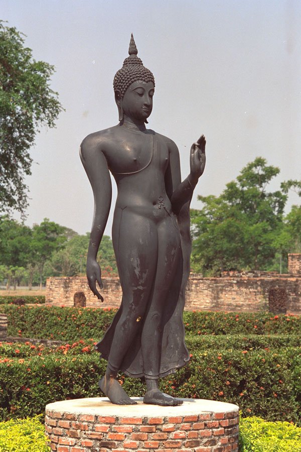 584074 Walking Buddha, Sukhothai, Thailand A4 Photo Print