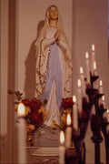 584079 Statue Of Our Lady Mary With Candles, England A4 Photo Print
