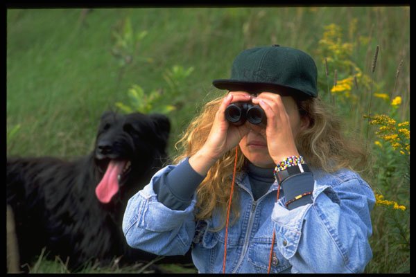 585042 Woman And Dog, Quebec, Canada A4 Photo Print