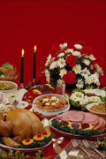 587073 Ham Slices, Turkey Roast And Fixings A4 Photo Print