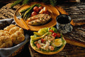587081 Salmon Dinner With Seafood Salad A4 Photo Print