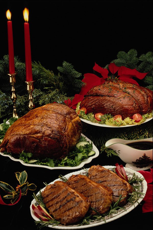 587083 Holiday Beef Roast And Steaks A4 Photo Print